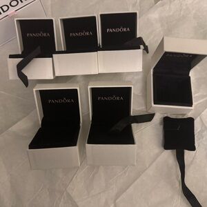 Pandora White and Black velvet ring & charm $8 each or all six for $35